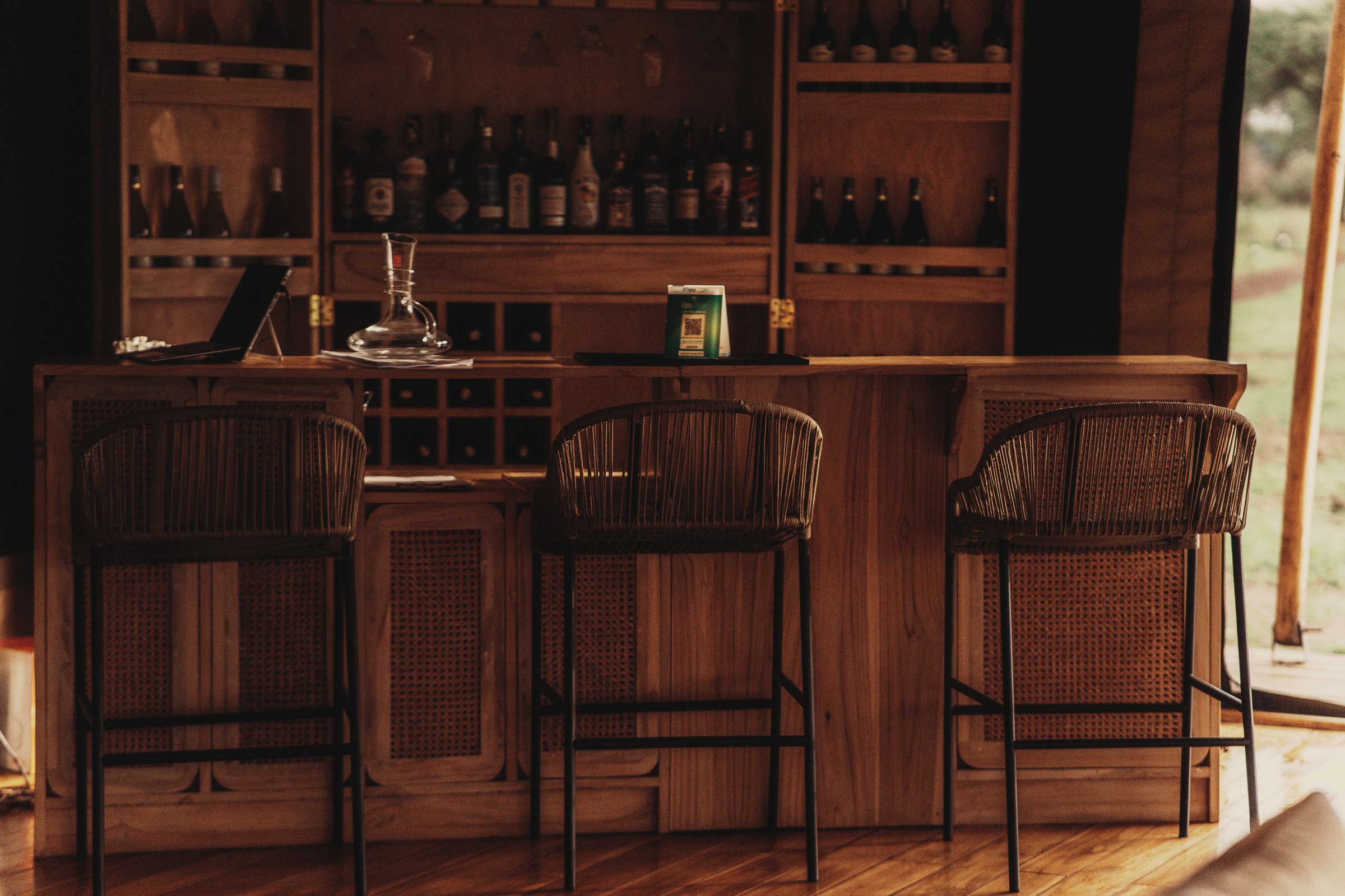 Bar and wine service at Conserve Safari Tanzania
