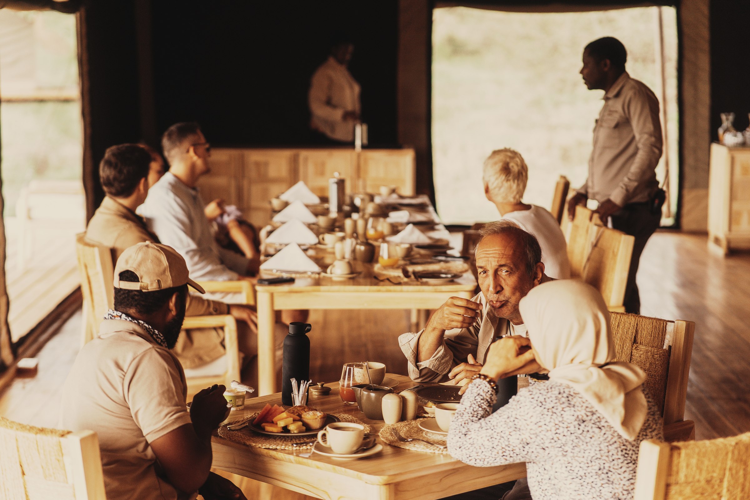 Guests enjoying breakfast at Conserve Safari Tarangire